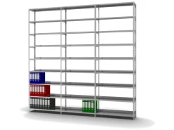 PROREGAL Aktenregal Schraubsystem Grundregal HxBxT 290 x 100 x 30 cm 9 Ebenen Fachlast 60 kg Mit Deckboden Einseitig Nutzbar