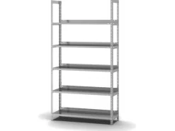 PROREGAL Aktenregal Schraubsystem Grundregal HxBxT 185 x 100 x 30 cm 5 Ebenen Fachlast 60 kg Ohne Deckboden Einseitig Nutzbar* Büroregale