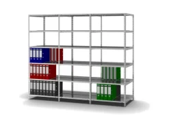 PROREGAL Aktenregal Schraubsystem Grundregal HxBxT 185 x 75 x 60 cm 6 Ebenen Fachlast 90 kg Mit Deckboden Beidseitig Nutzbar* Büroregale