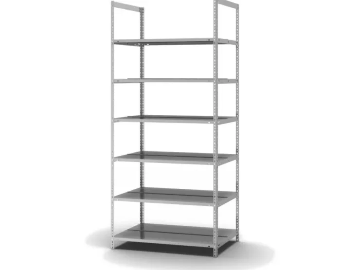 PROREGAL Aktenregal Schraubsystem Grundregal HxBxT 220 x 100 x 60 cm 6 Ebenen Fachlast 90 kg Ohne Deckboden Beidseitig Nutzbar