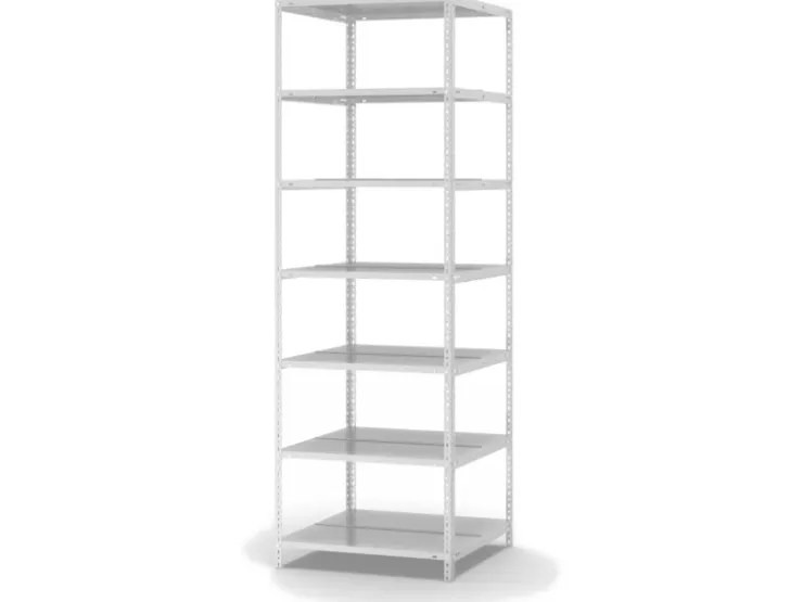 PROREGAL Aktenregal Schraubsystem Grundregal HxBxT 220 x 75 x 60 cm 7 Ebenen Fachlast 90 kg Mit Deckboden Beidseitig Nutzbar