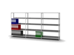PROREGAL Aktenregal Schraubsystem Grundregal HxBxT 150 x 100 x 30 cm 5 Ebenen Fachlast 60 kg Mit Deckboden Einseitig Nutzbar