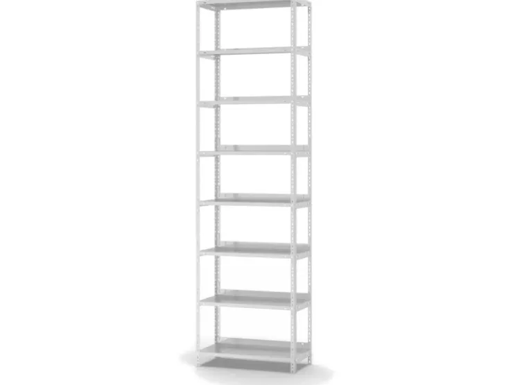 PROREGAL Aktenregal Schraubsystem Grundregal HxBxT 255 x 75 x 30 cm 8 Ebenen Fachlast 60 kg Mit Deckboden Einseitig Nutzbar