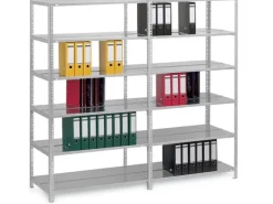 PROREGAL Aktenregal Schraubsystem Grundregal HxBxT 115 x 75 x 60 cm 4 Ebenen Fachlast 90 kg Mit Deckboden Beidseitig Nutzbar* Büroregale