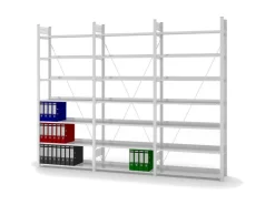 PROREGAL Aktenregal Stecksystem T-Profil Grundregal HxBxT 235 x 100 x 30 cm 7 Ebenen Fachlast 60 kg Einseitig Nutzbar