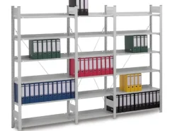 PROREGAL Aktenregal Stecksystem T-Profil Grundregal HxBxT 235 x 100 x 30 cm 7 Ebenen Fachlast 60 kg Einseitig Nutzbar