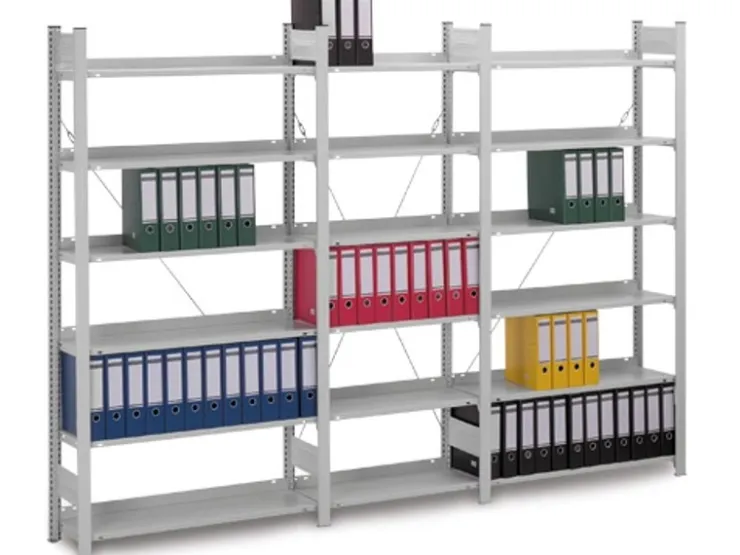 PROREGAL Aktenregal Stecksystem T-Profil Grundregal HxBxT 235 x 100 x 30 cm 7 Ebenen Fachlast 60 kg Einseitig Nutzbar