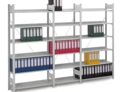 PROREGAL Aktenregal Stecksystem T-Profil Grundregal HxBxT 175 x 100 x 30 cm 5 Ebenen Fachlast 60 kg Einseitig Nutzbar* Büroregale