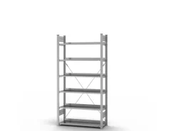 PROREGAL Aktenregal Stecksystem T-Profil Grundregal HxBxT 200 x 100 x 30 cm 6 Ebenen Fachlast 60 kg Einseitig Nutzbar* Büroregale