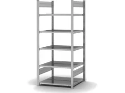 PROREGAL Aktenregal Stecksystem T-Profil Grundregal HxBxT 175 x 75 x 60 cm 5 Ebenen Fachlast 90 kg Beidseitig Nutzbar* Büroregale