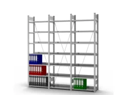 PROREGAL Aktenregal Stecksystem T-Profil Grundregal HxBxT 235 x 75 x 30 cm 7 Ebenen Fachlast 60 kg Einseitig Nutzbar