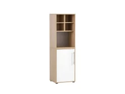 PROREGAL Aktenregal Swan Small HxBxT 84 x 51 x 41 cm 2 Fächern Eiche & Weiß
