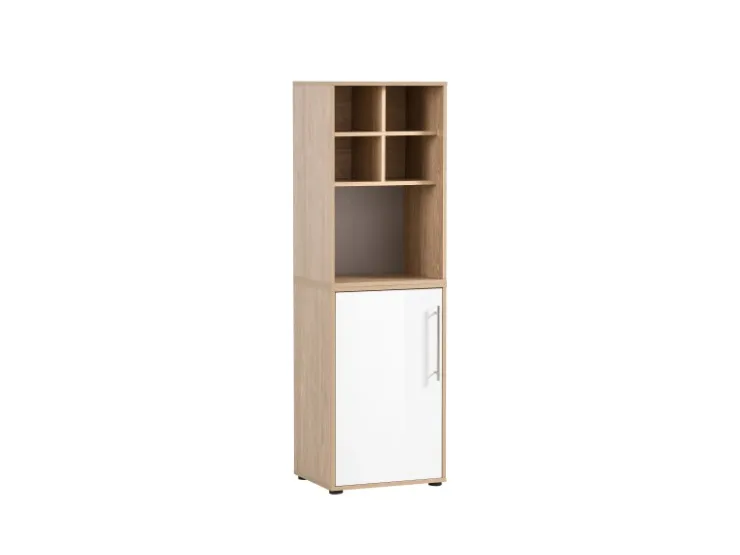 PROREGAL Aktenregal Swan Small HxBxT 84 x 51 x 41 cm 2 Fächern Eiche & Weiß