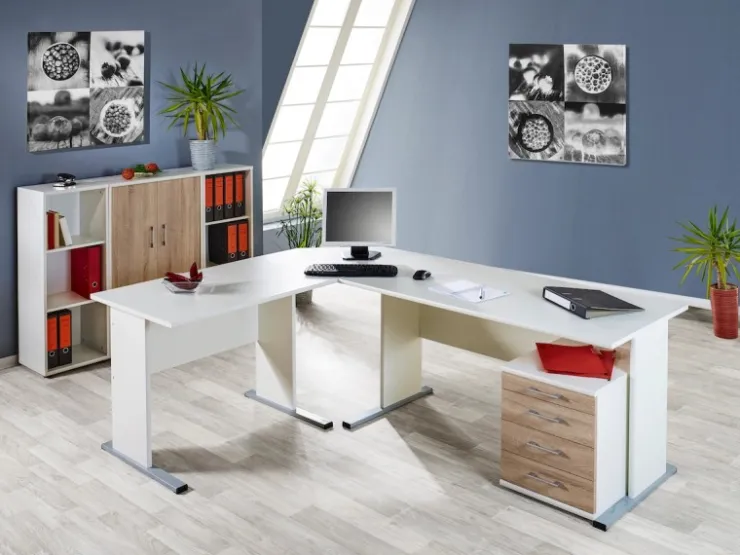 PROREGAL Aktenregal Tiger Medium HxBxT 110 x 40 x 34 cm 3 Fächern Weiß* Büroregale
