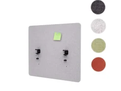 PROREGAL Akustik-Tischtrennwand HxBxT 60x65x2 cm Doppelwandig Stoff Büro-Sichtschutz Schreibtisch Pinnwand
