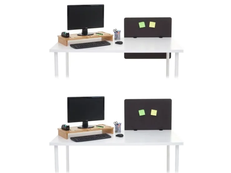PROREGAL Akustik-Tischtrennwand HxBxT 60x65x2 cm Doppelwandig Stoff Büro-Sichtschutz Schreibtisch Pinnwand* Pinnwände