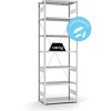 PROREGAL Antibakterielles Fachbodenregal Stecksystem T-Profil HxBxT 300 x 100 x 50 cm 7 Ebenen Traglast 140 kg Antibakterielle Beschichtung Weiß