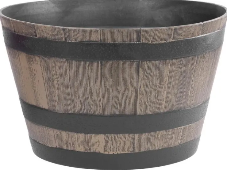 PROREGAL Blumentopf 52x30cm Holz-effekt, Fass* Vasen