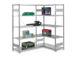 PROREGAL Eckregal Stecksystem T-Profil HxBxT 200 x 130 x 40 cm 5 Ebenen Traglast 124 kg* Eckregale