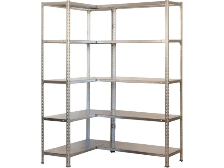 PROREGAL Eckregal BIG Metal Shark HxBxT 200 x 130 x 30 cm Fachlast 80 kg Verzinkt* Eckregale