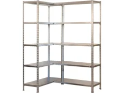 PROREGAL Eckregal BIG Metal Shark HxBxT 200 x 140 x 40 cm Fachlast 80 kg Verzinkt* Eckregale