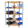 PROREGAL Eckregal Muli HxBxT 180 x 90 x 50 cm 5 Fachböden Fachlast 200 kg Blau-Orange* Eckregale