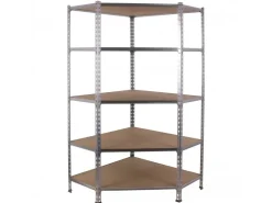 PROREGAL Eckregal Muli HxBxT 180 x 90 x 30 cm 5 Fachböden Fachlast 200 kg Verzinkt* Eckregale