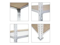 PROREGAL Eckregal Muli HxBxT 180 x 90 x 30 cm 5 Fachböden Fachlast 200 kg Verzinkt* Eckregale
