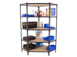 PROREGAL Eckregal Muli HxBxT 180 x 90 x 50 cm 5 Fachböden Fachlast 200 kg Anthrazit* Eckregale