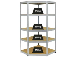 PROREGAL Eckregal Slim Elephant HxBxT 180 x 90 x 45 cm Fachlast 250 kg