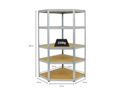 PROREGAL Eckregal Slim Elephant HxBxT 180 x 90 x 45 cm Fachlast 250 kg