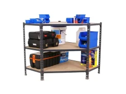 PROREGAL Eckregal Small Muli HxBxT 90 x 90 x 50 cm 3 Fachböden Fachlast 200 kg Anthrazit* Eckregale