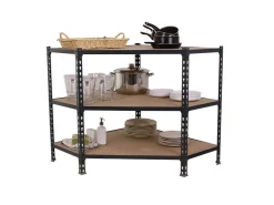 PROREGAL Eckregal Small Muli HxBxT 90 x 90 x 50 cm 3 Fachböden Fachlast 200 kg Anthrazit* Eckregale