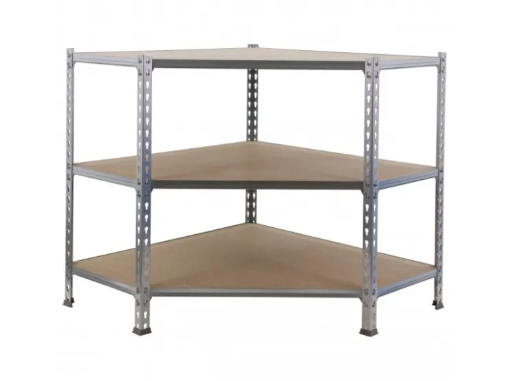 PROREGAL Eckregal Small Muli HxBxT 90 x 90 x 30 cm 3 Fachböden Fachlast 200 kg Verzinkt* Eckregale