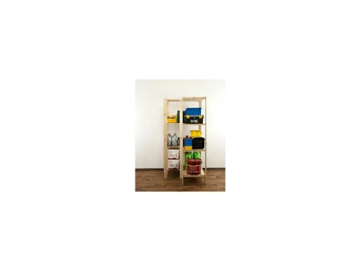 PROREGAL Eckregal Woodland HxBxT 166,4 x 85 x 50 cm Fachlast 120 kg 4 Fachboden Kiefernholz Natur* Holzregale|Eckregale