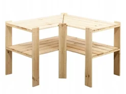 PROREGAL Eckregal Woodland HxBxT 64 x 80 x 50 cm Fachlast 120 kg 3 Fachboden Kiefernholz Natur