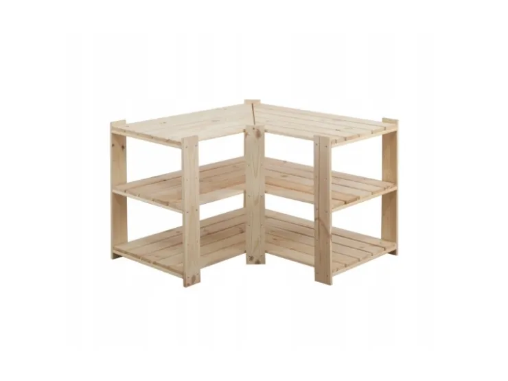 PROREGAL Eckregal Woodland HxBxT 64 x 80 x 50 cm Fachlast 120 kg 3 Fachboden Kiefernholz Natur