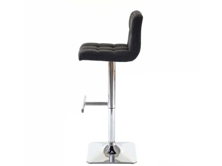 PROREGAL 2er-Set Barhocker Gepolstert Und Höhenverstellbar Mit Lehne Sitzhöhe 63-84cm Mit Lehne Drehbar Stoff/Textil Dunkelgrau Chromfuß Barstuhl* Hocker