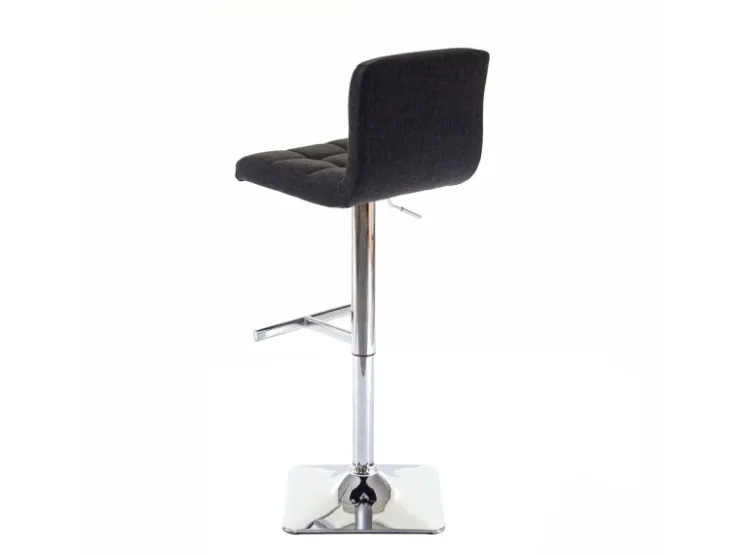 PROREGAL 2er-Set Barhocker Gepolstert Und Höhenverstellbar Mit Lehne Sitzhöhe 63-84cm Mit Lehne Drehbar Stoff/Textil Dunkelgrau Chromfuß Barstuhl* Hocker