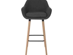 PROREGAL 2er-Set Barhocker Oslo Mit Lehne Sitzhöhe 79cm Textil Barstuhl Tresenhocker* Hocker
