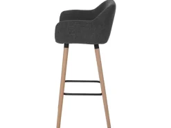 PROREGAL 2er-Set Barhocker Oslo Mit Lehne Sitzhöhe 79cm Textil Barstuhl Tresenhocker* Hocker