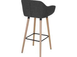 PROREGAL 2er-Set Barhocker Oslo Mit Lehne Sitzhöhe 79cm Textil Barstuhl Tresenhocker* Hocker