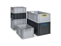 PROREGAL Eurobox Nextgen Color HxBxT 32x30x40cm 30 Liter Griffe Blau Offen Schwarz Eurobehälter Transportbox Transportbehälter