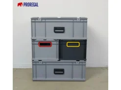 PROREGAL Eurobox Nextgen Color HxBxT 32x30x40cm 30 Liter Griffe Blau Offen Schwarz Eurobehälter Transportbox Transportbehälter