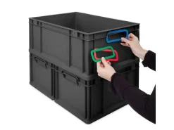 PROREGAL Eurobox Nextgen Color HxBxT 32x30x40cm 30 Liter Griffe Gelb Offen Schwarz Eurobehälter Transportbox Transportbehälter* Aufbewahrung