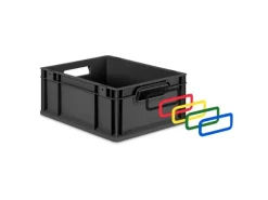 PROREGAL Eurobox Nextgen Color HxBxT 32x30x40cm 30 Liter Griffe Gelb Offen Schwarz Eurobehälter Transportbox Transportbehälter* Aufbewahrung