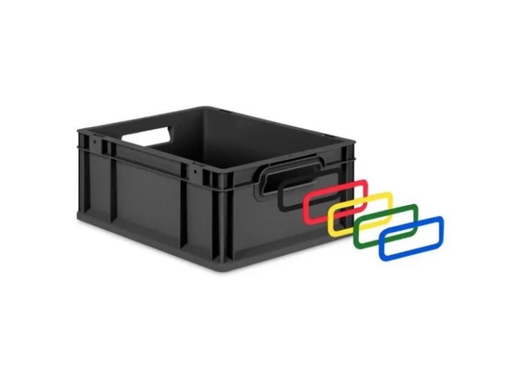 PROREGAL Eurobox Nextgen Color HxBxT 32x30x40cm 30 Liter Griffe Gelb Offen Schwarz Eurobehälter Transportbox Transportbehälter* Aufbewahrung