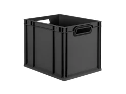 PROREGAL Eurobox Nextgen Color HxBxT 32x30x40cm 30 Liter Griffe Schwarz Offen Schwarz Eurobehälter Transportbox Transportbehälter