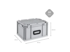 PROREGAL Eurobox Nextgen Portable HxBxT 235x 30 x 40 cm 20 Liter Eurobehälter Transportbox Transportbehälter Stapelbehälter* Aufbewahrung