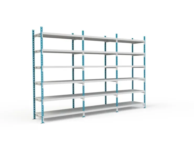 PROREGAL Fachbodenregal Maximus HxBxT 240 x 100 x 30 cm 7 Ebenen PVC-Fachboden Fachlast 136 kg Lichtblau-Lichtgrau* Kunststoffregale
